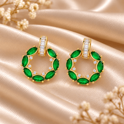 Emerald Laurel Earrings thumbnail 1