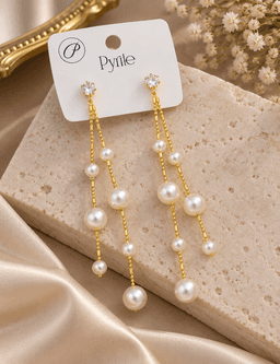 Pearl Cascade Elegance Earrings. thumbnail 1