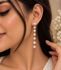 Celeste Pearl Cascade Earrings. thumbnail 2