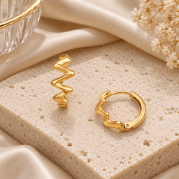 Zaria Wave Hoop Earrings. thumbnail 1