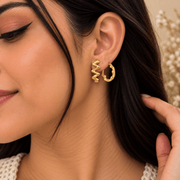 Zaria Wave Hoop Earrings. thumbnail 2