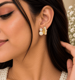 Aurelia Butterfly Pearl Earrings. thumbnail 2