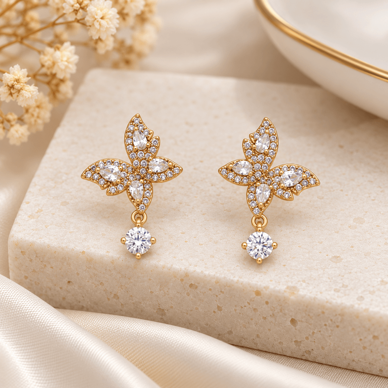 Celestia Crystal Bloom Earrings.