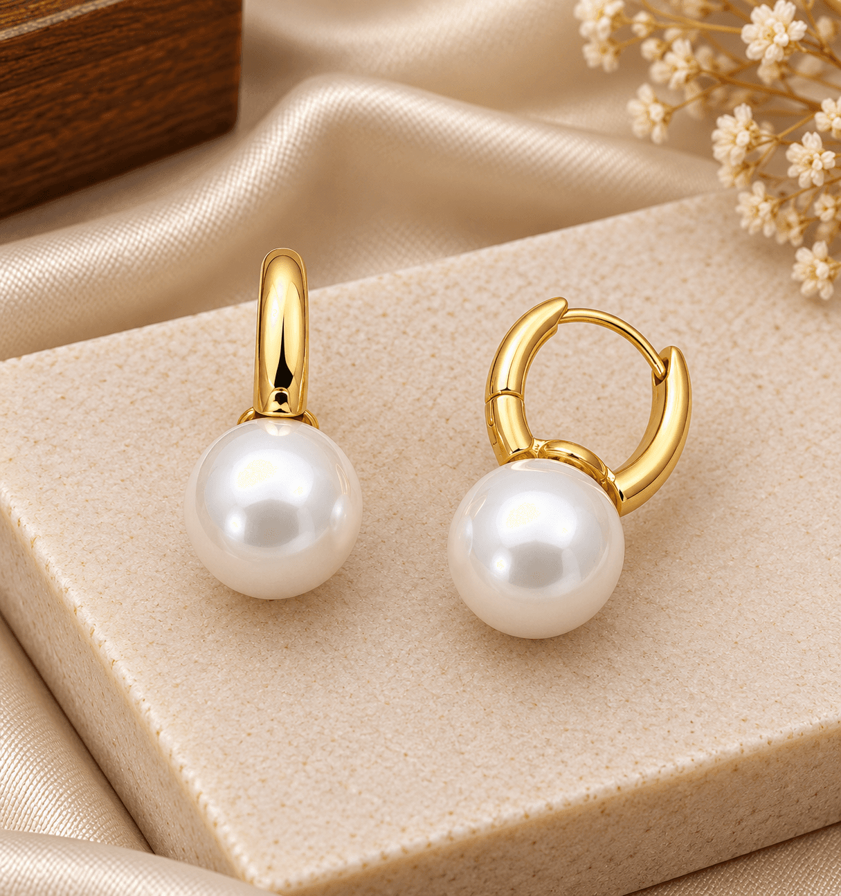 Lustre Pearl Drop Earrings.