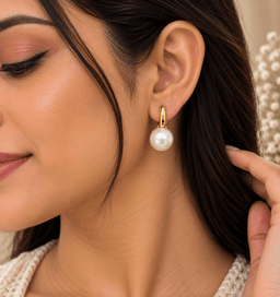 Lustre Pearl Drop Earrings. thumbnail 2