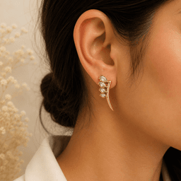 Laurel Crystal Climber Earrings. thumbnail 2