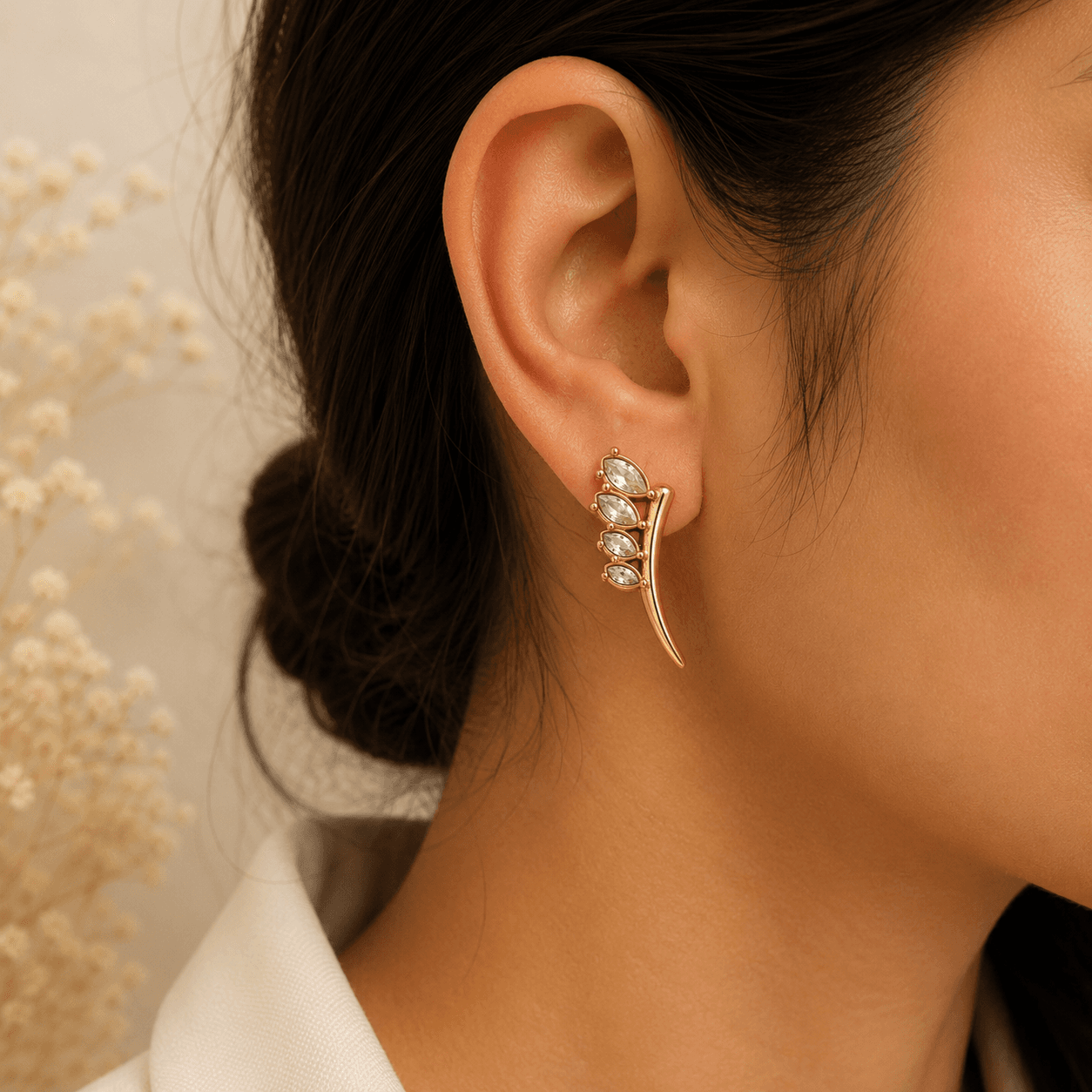 Laurel Crystal Climber Earrings. view 2