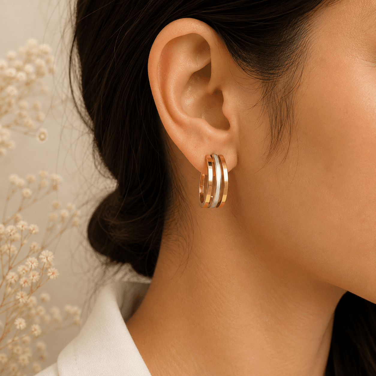 Aurelia Duo-Tone Hoops. view 2