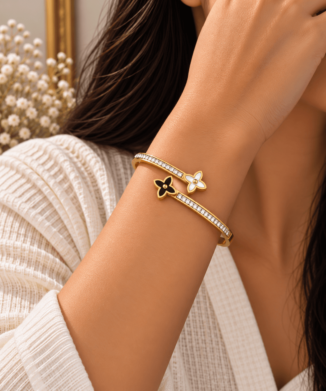 Noir Fleur Cuff Bracelet view 2