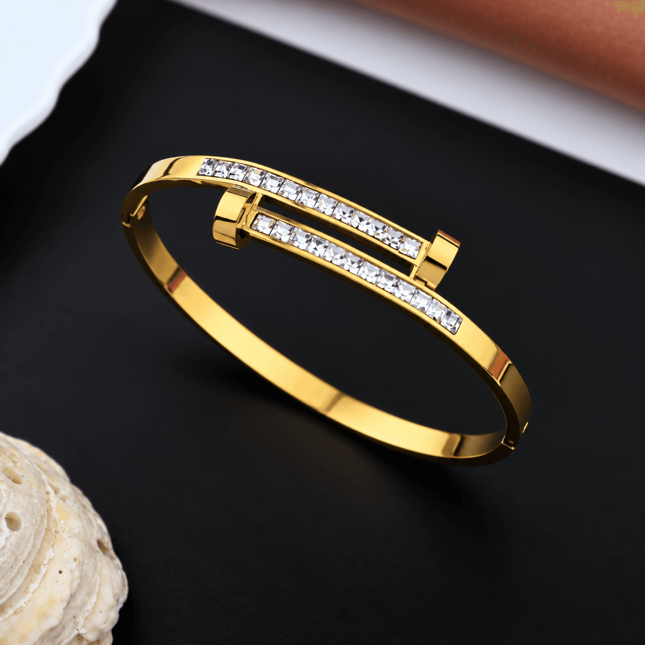 Elara Crystal Bar Bangle