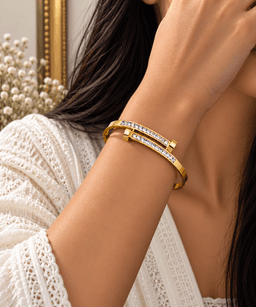 Elara Crystal Bar Bangle thumbnail 2