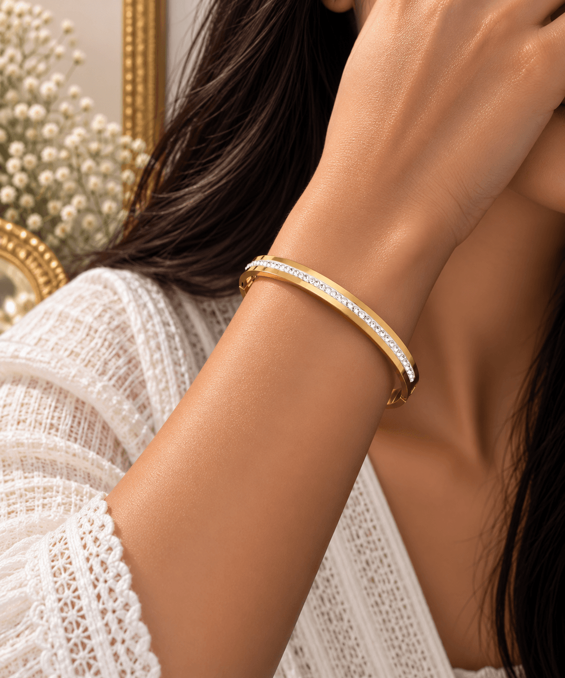 Aurelia Crystal Line Bangle view 2