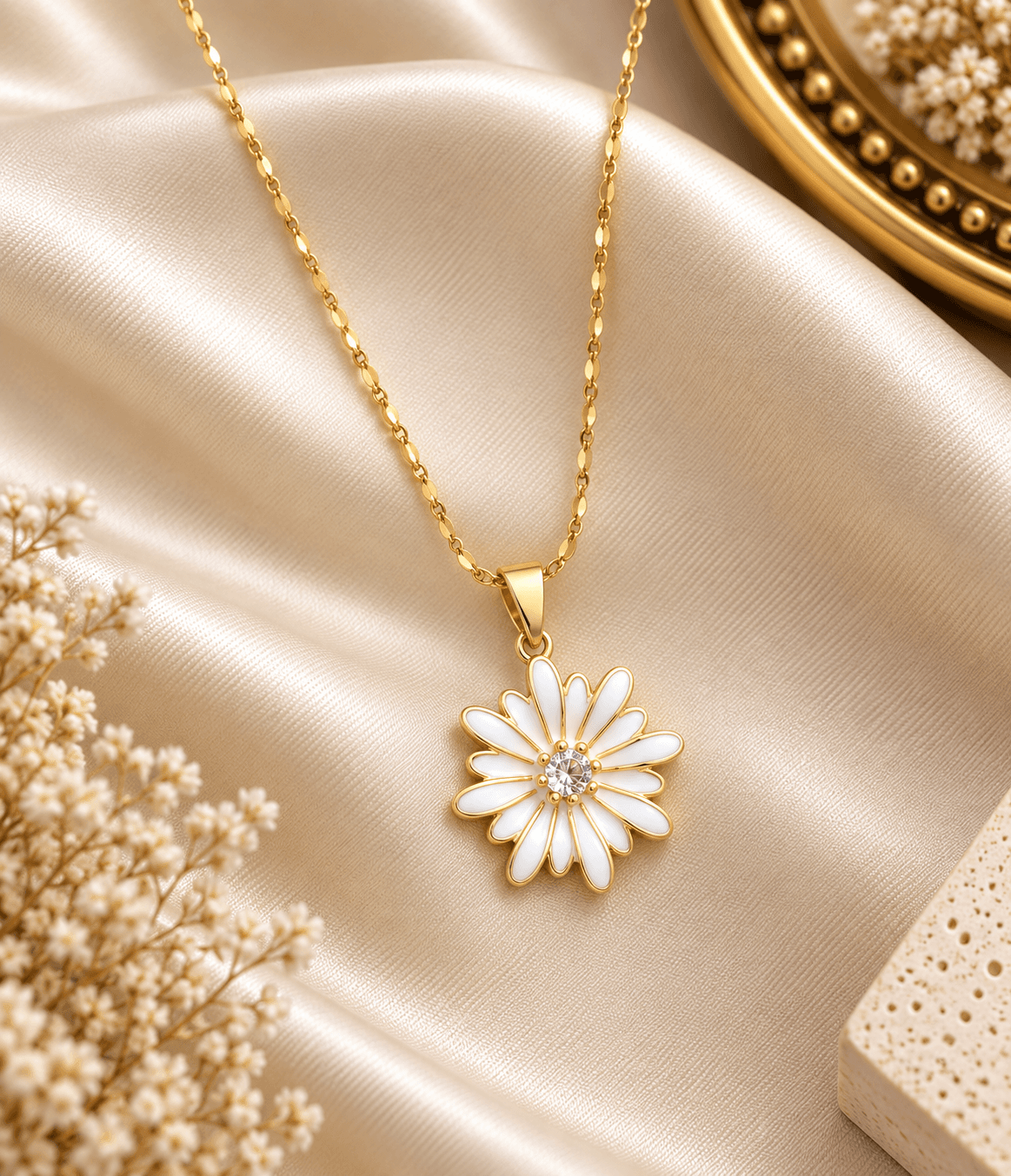 Ivory Daisy Pendant.