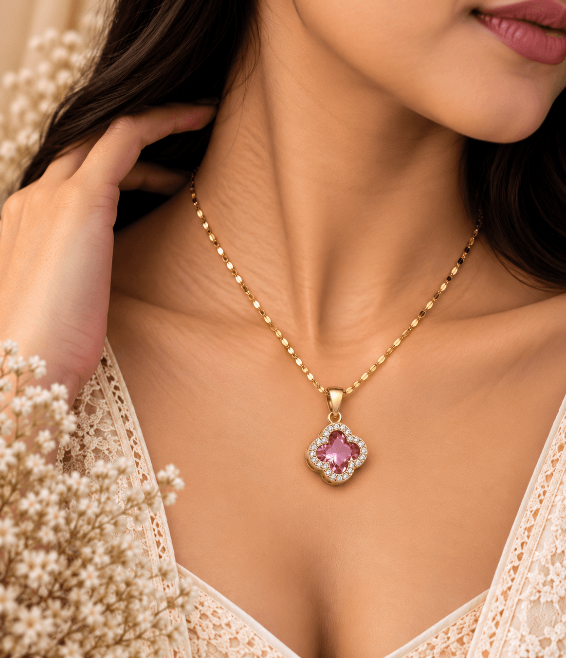 Roselle Blush Pendant. view 2