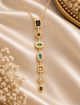 Aurora Mosaic Drop Necklace. thumbnail 1