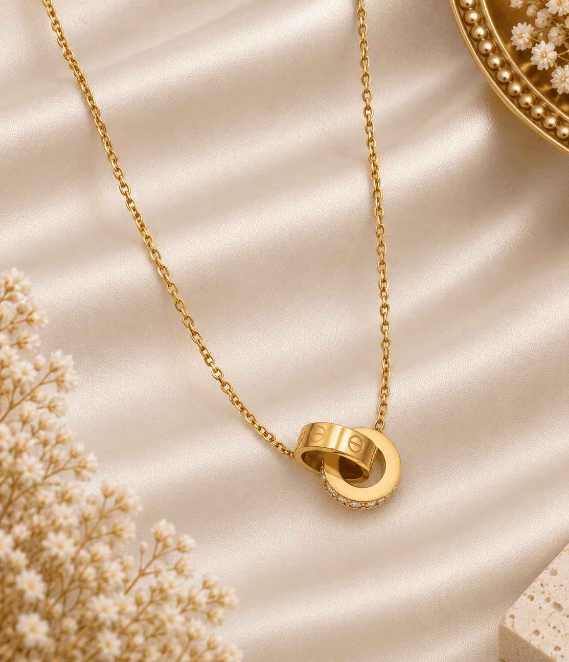 Eterna Duo Ring Necklace.
