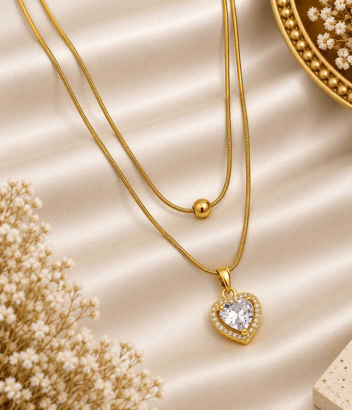 Celeste Crystal Heart Necklace.