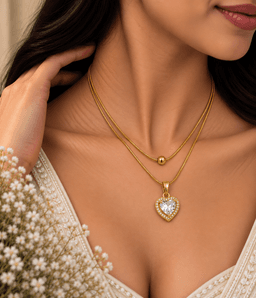 Celeste Crystal Heart Necklace. thumbnail 2