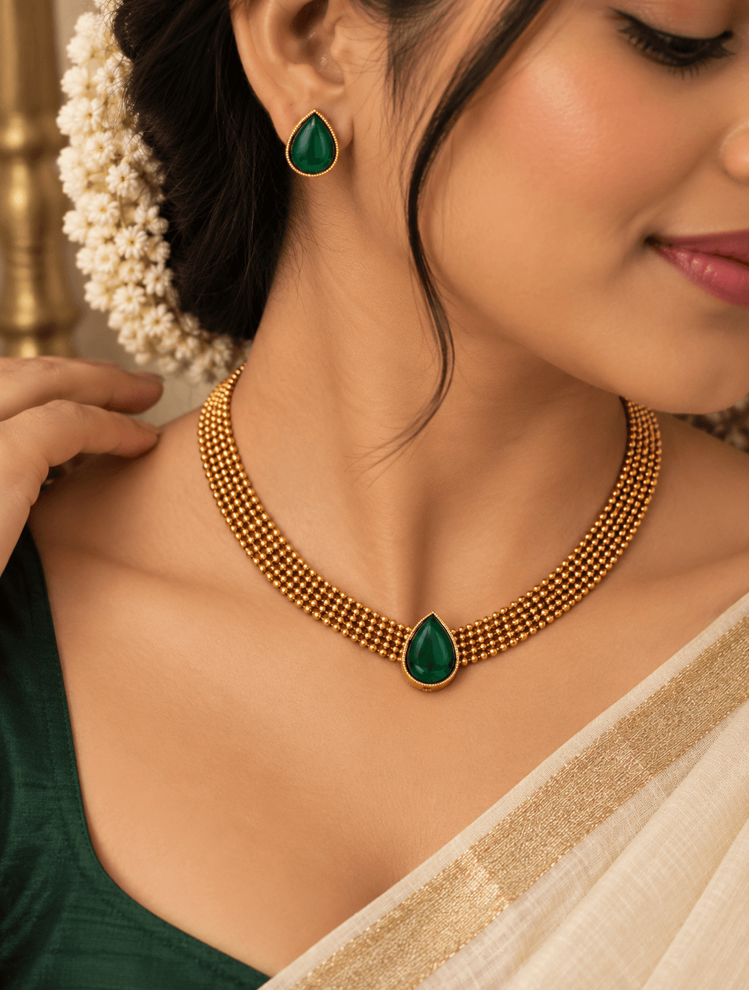 Ruby Maharani Choker Set view 3