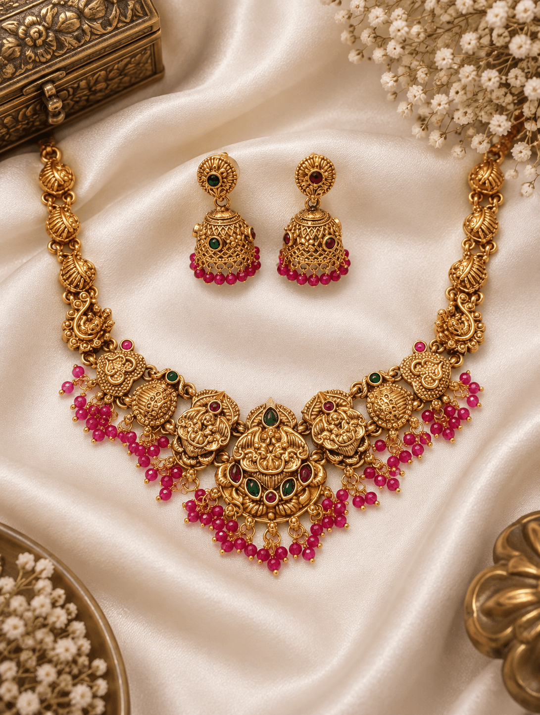Rudrani Temple Necklace Set