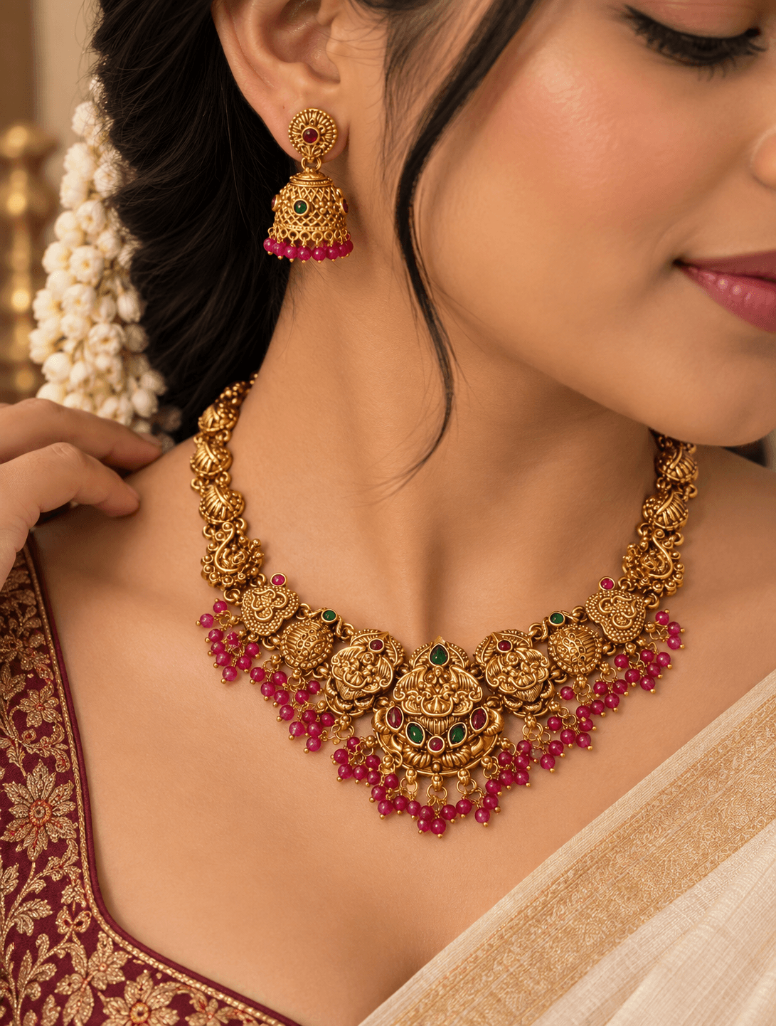 Rudrani Temple Necklace Set view 2