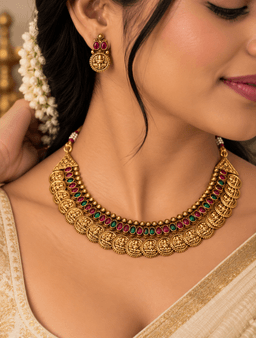 Samrajni Temple Coin Necklace Set thumbnail 2
