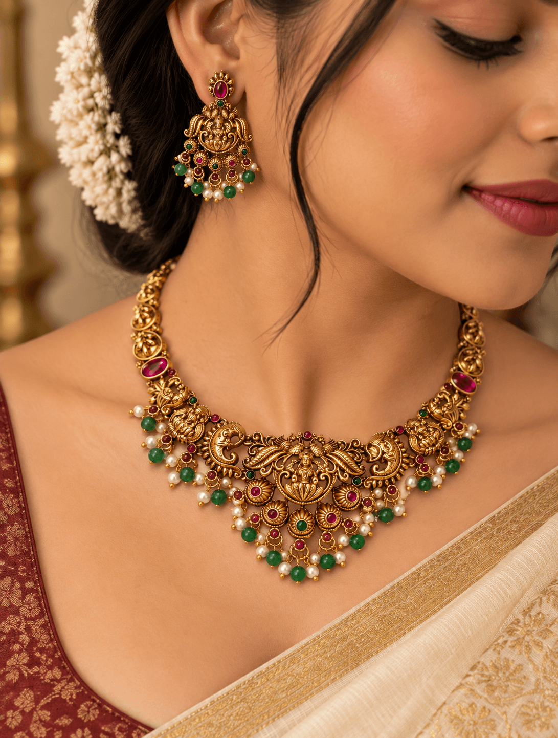 Mahalakshmi Heritage Necklace Set view 2