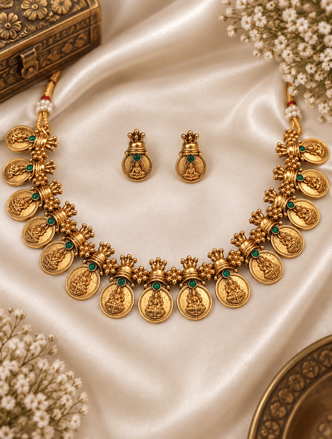 Sreevalli Temple Coin Necklace Set