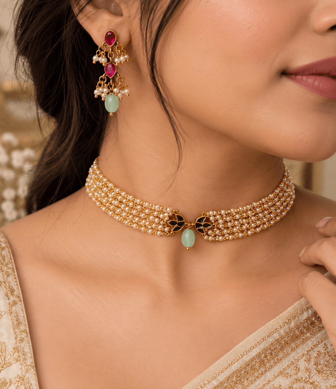 Mishika Pearl Choker view 2