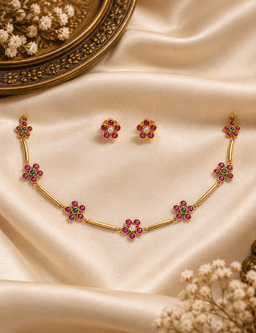 Ruhani Floral Necklace Set thumbnail 1