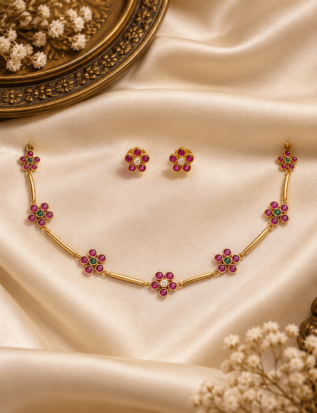 Ruhani Floral Necklace Set