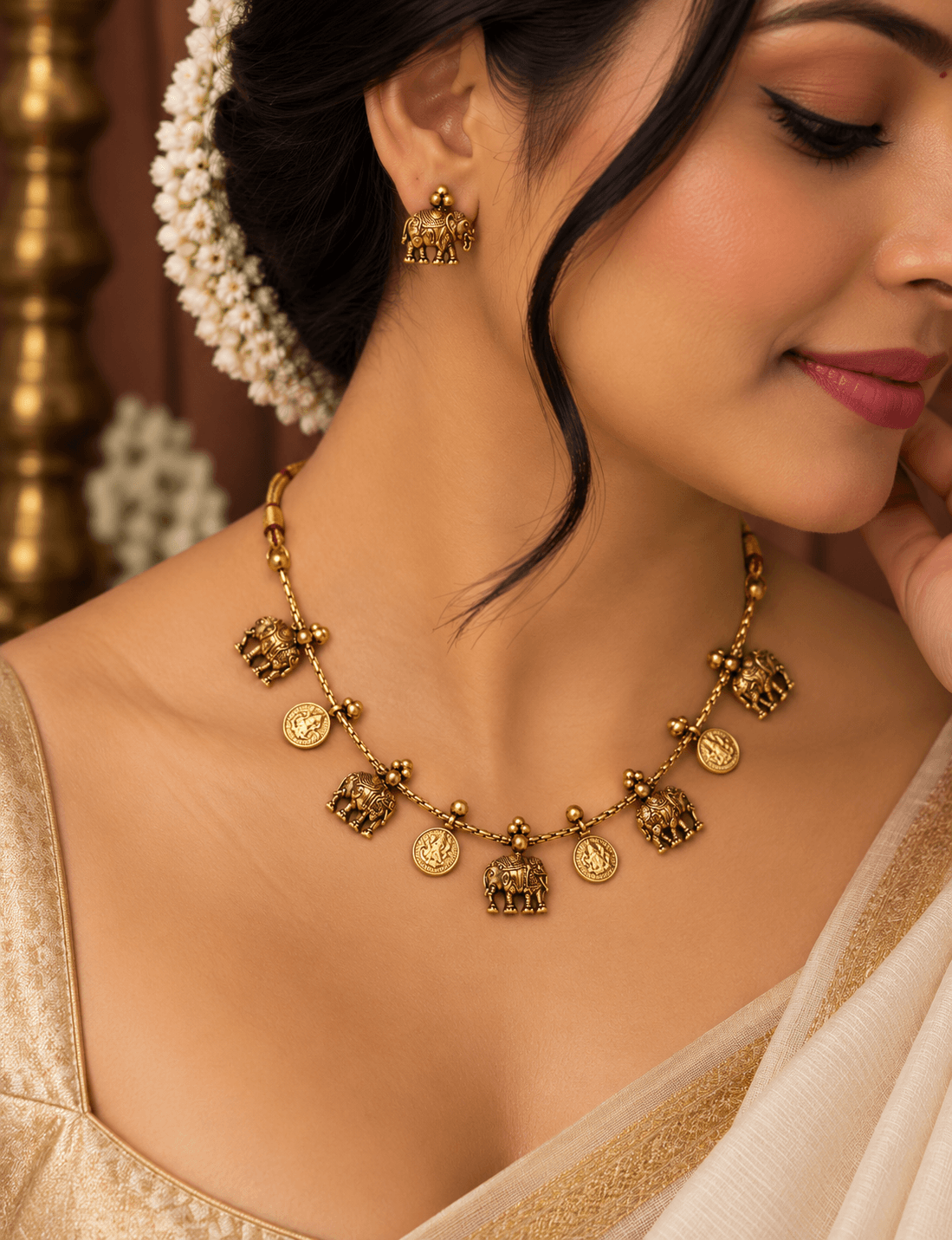 Gajalakshmi Heritage Necklace Set. view 2