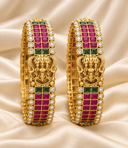 Ruby Lakshmi Temple Bangles thumbnail 2