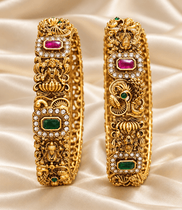 Gaja Mayura Temple Bangles thumbnail 1