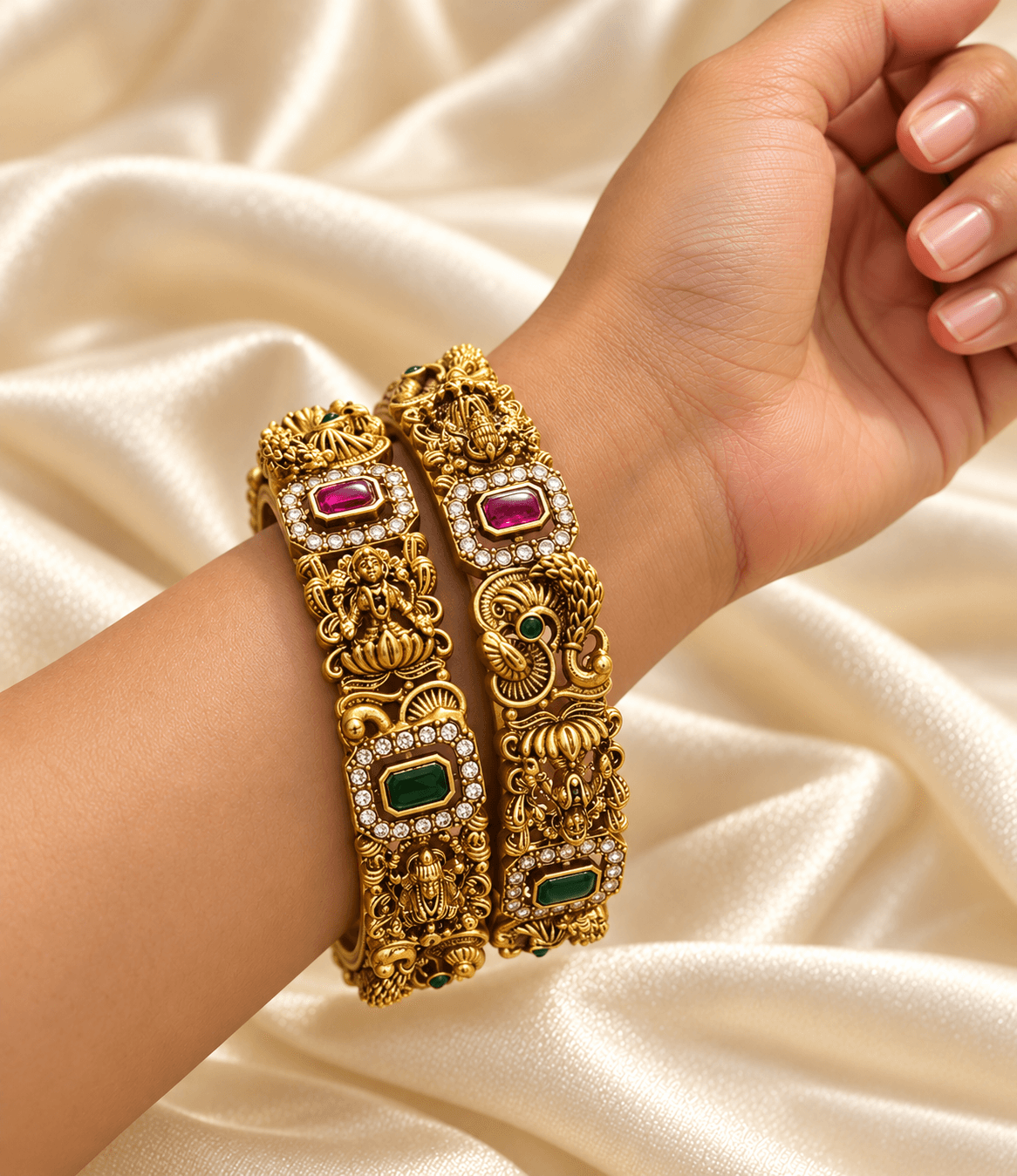 Gaja Mayura Temple Bangles view 2