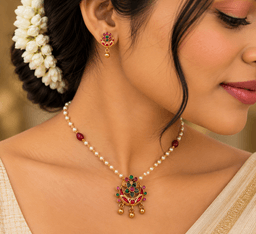 Ratna Pushpa Pearl Necklace Set thumbnail 2