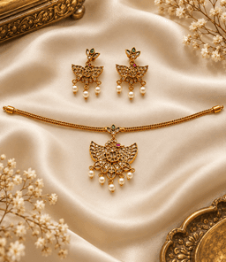 Hamsa Pearl Pendant Set thumbnail 1