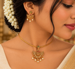 Hamsa Pearl Pendant Set thumbnail 2