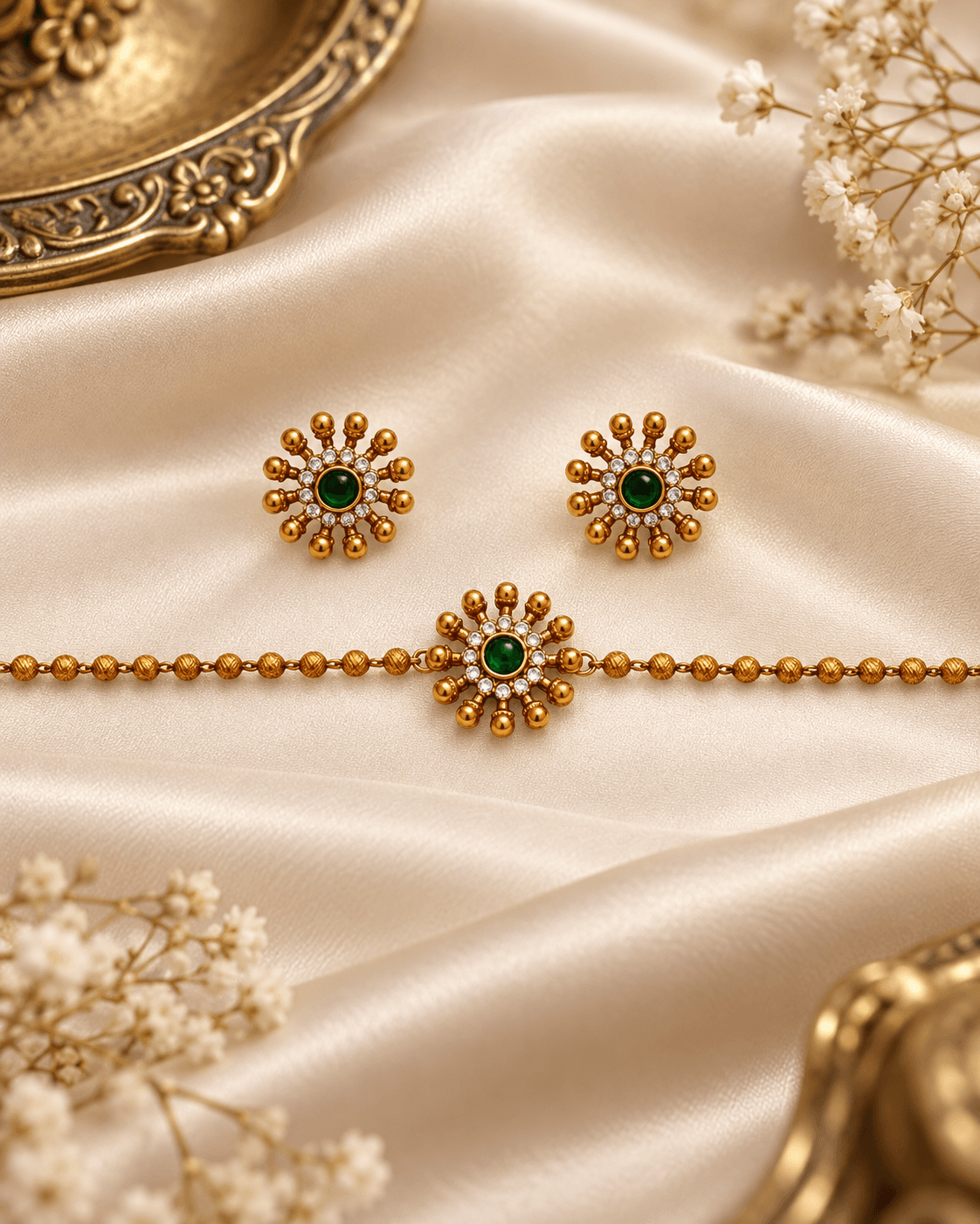 Emerald Surya Choker Set