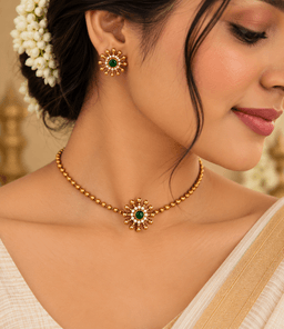 Emerald Surya Choker Set thumbnail 2