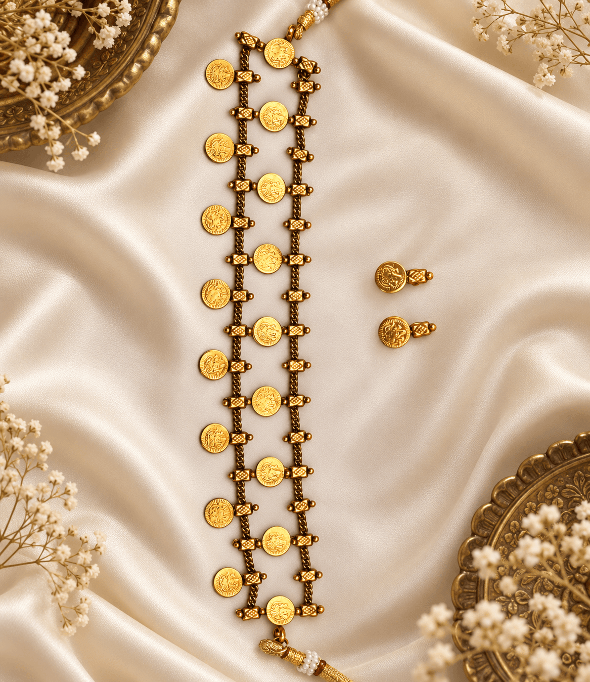 Kashi Lakshmi Coin Necklace Set