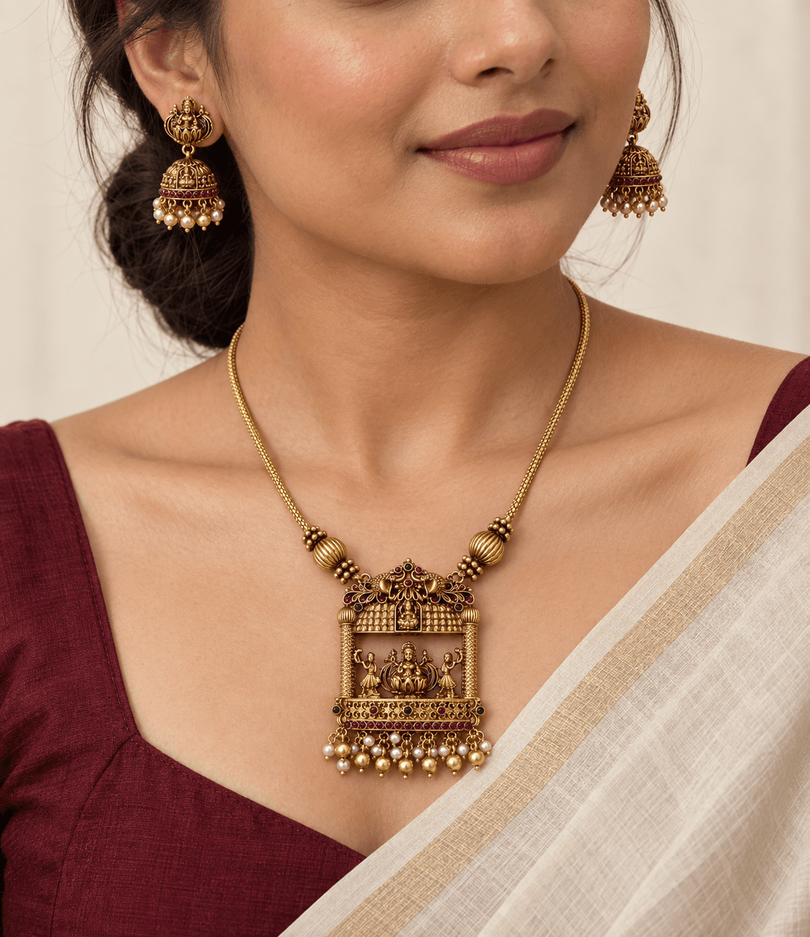 Padmalaya Temple Necklace Set view 2