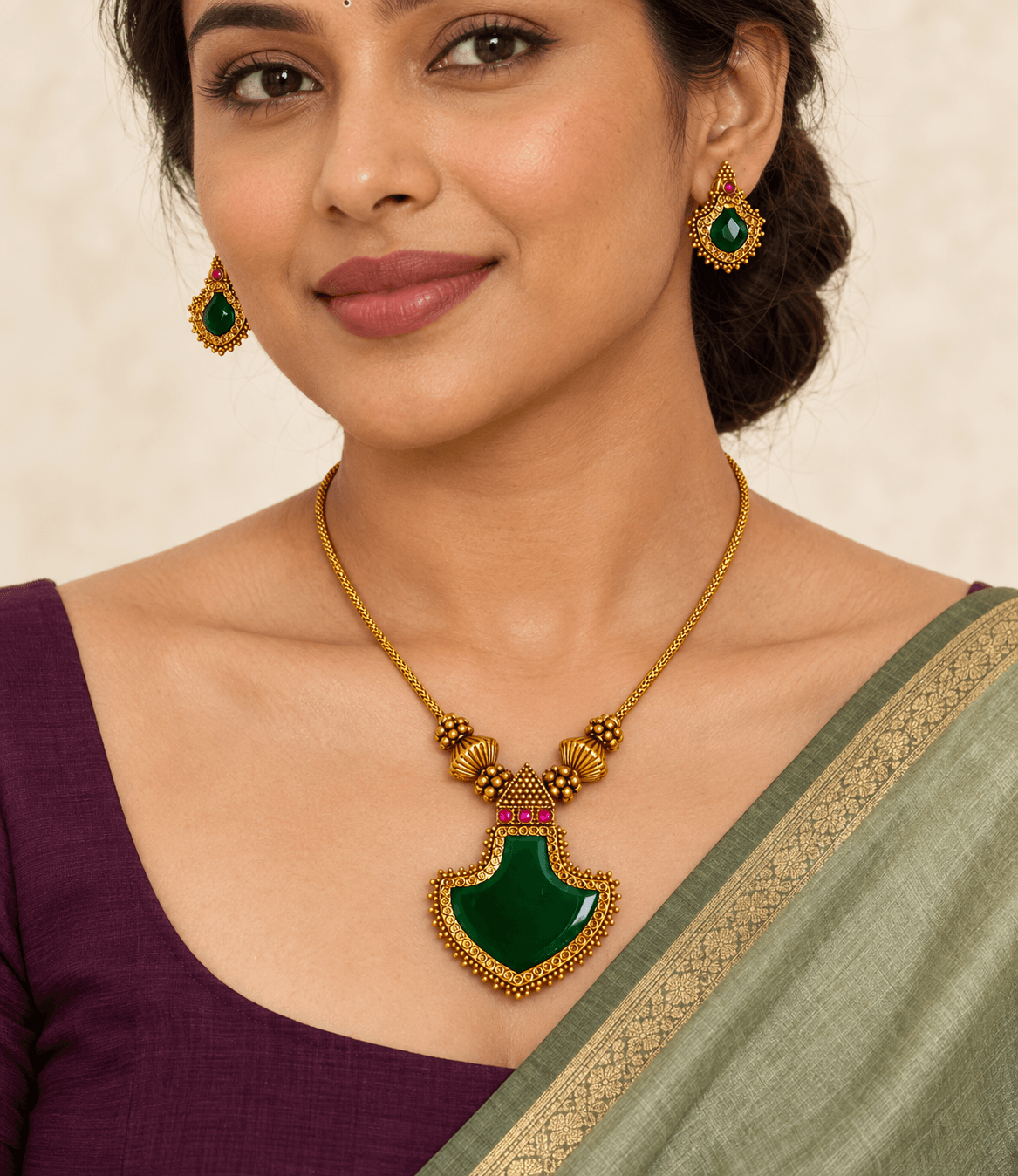 Haritha Antique Necklace Set view 2