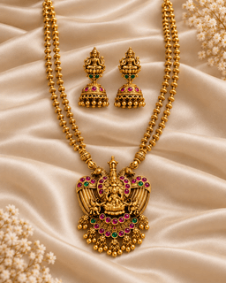 Saraswati Mayura Temple Necklace Set thumbnail 1