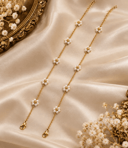 Pearl Blossom Anklet Pair thumbnail 1