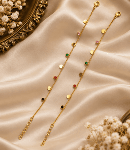 Charmora Multicolor Anklet Pair thumbnail 1