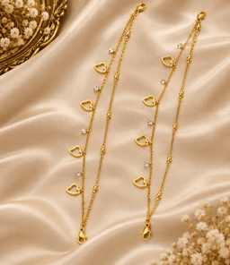 Amora Heart Charm Anklet Pair thumbnail 1