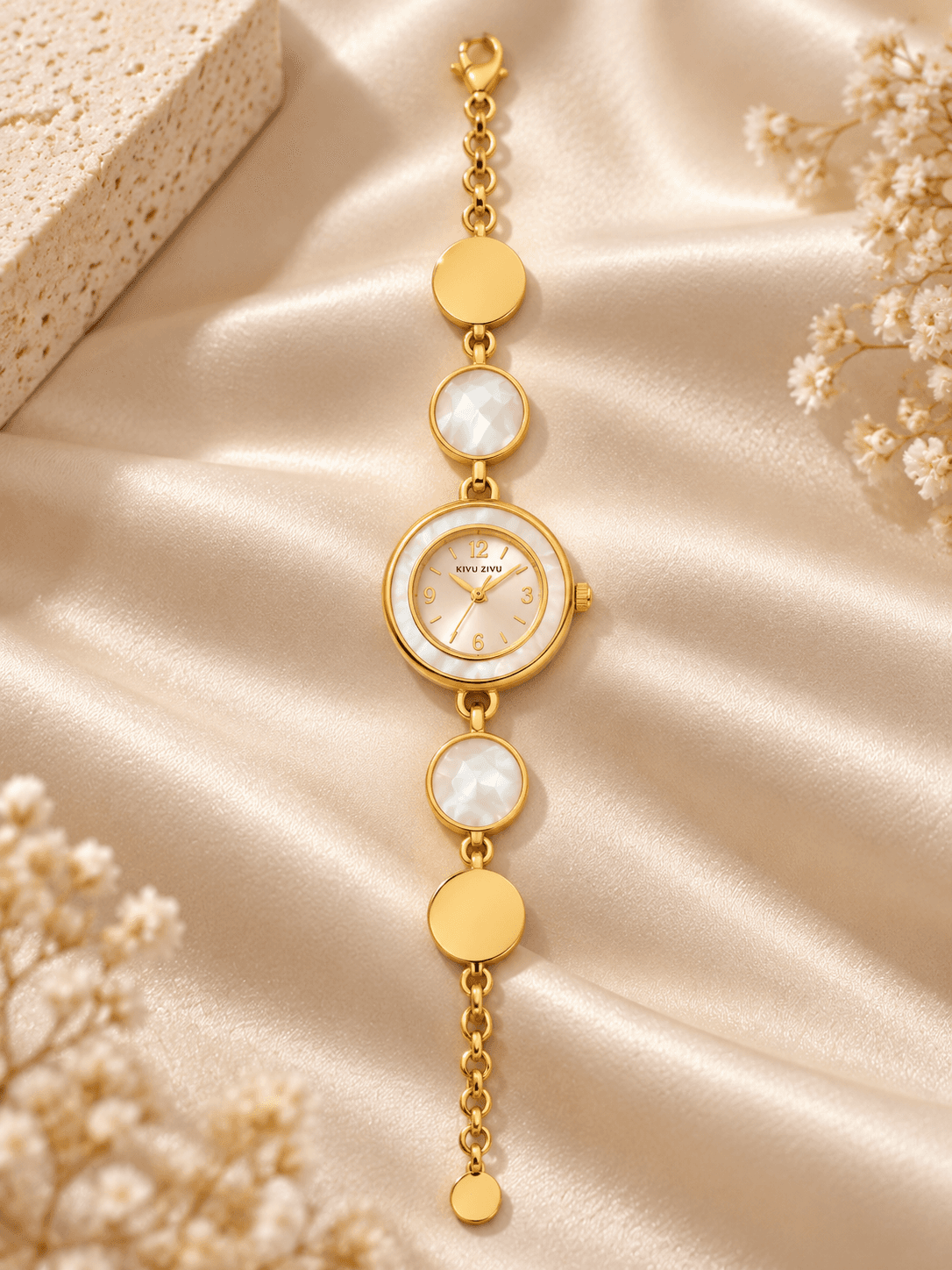 Pearl Halo Gold Watch