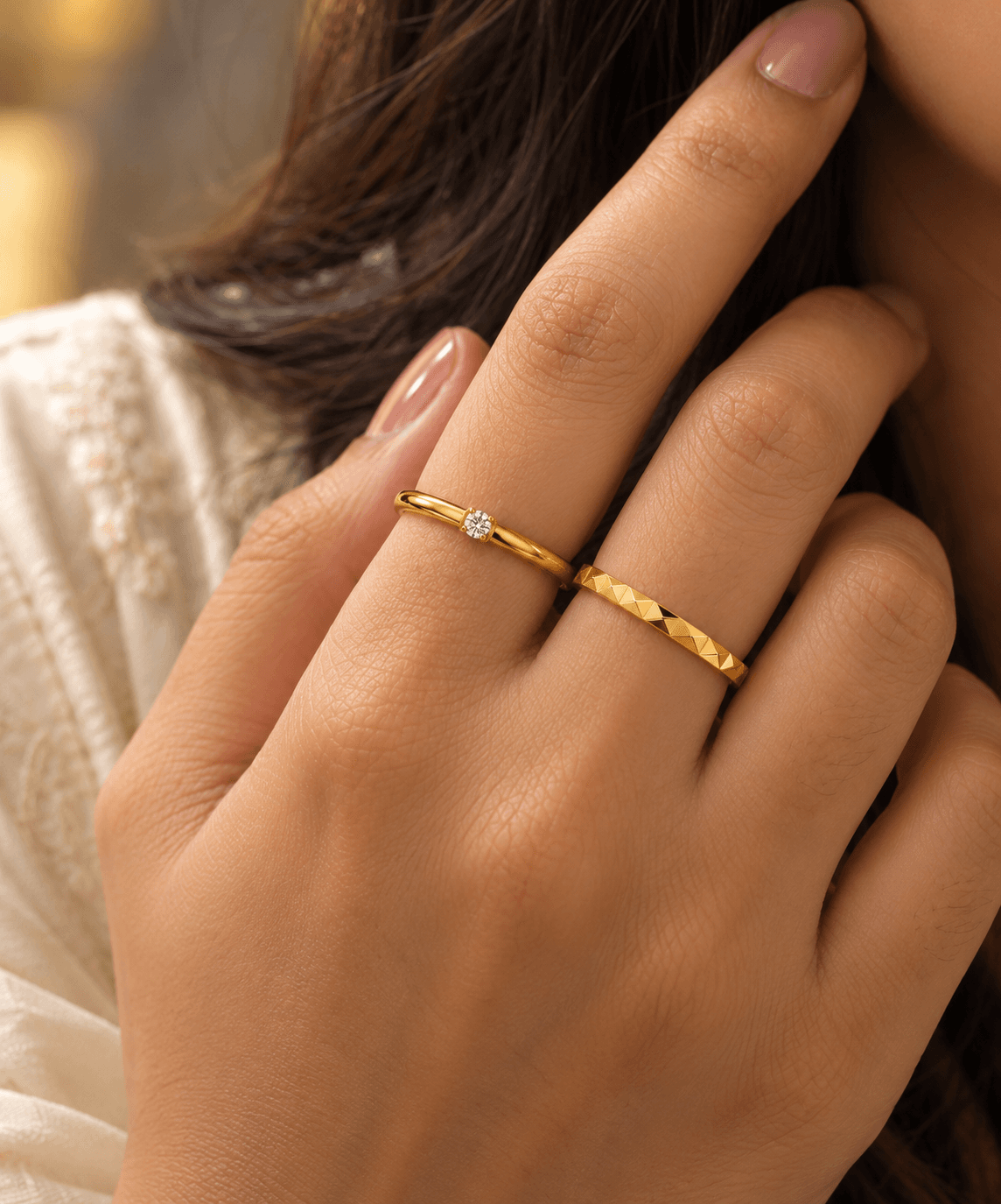 Twin Radiance Ring Set view 2