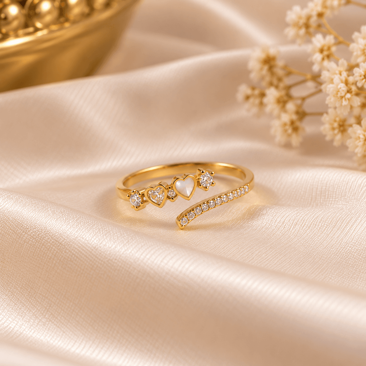 Amora Heartline Adjustable Ring